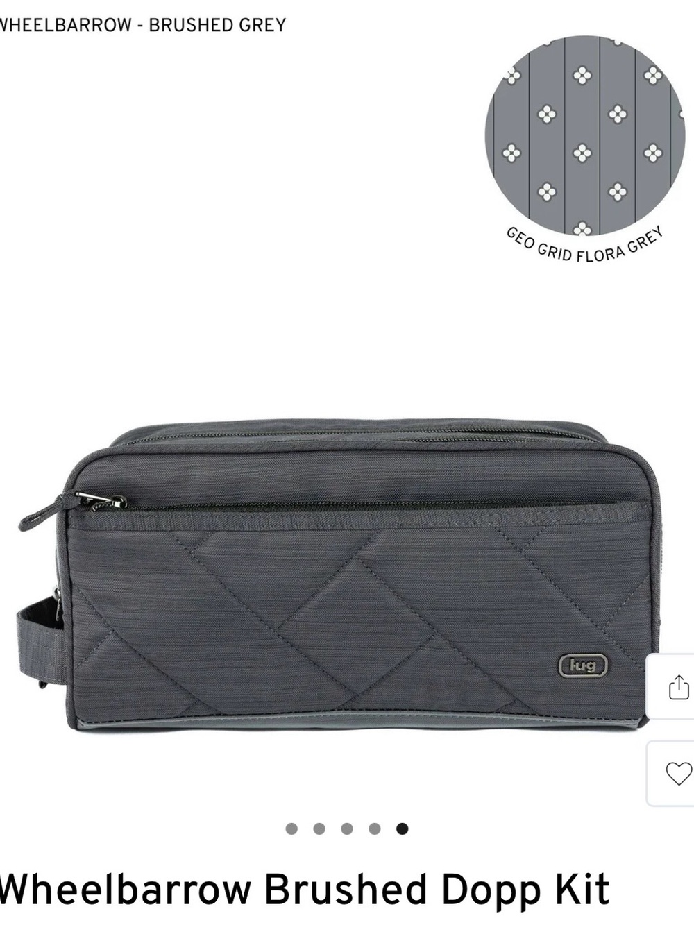 lug Wheelbarrow Brushed Grey Dopp Kit